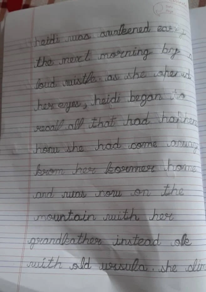 Handwriting after the program